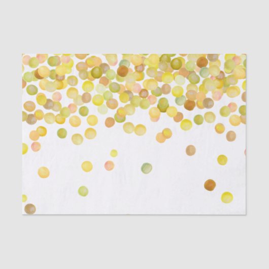 Papier Mousseline Points Confetti Jaune Or (Recto)