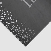 Papier Mousseline Points Confetti Noir et Argent (Détail)