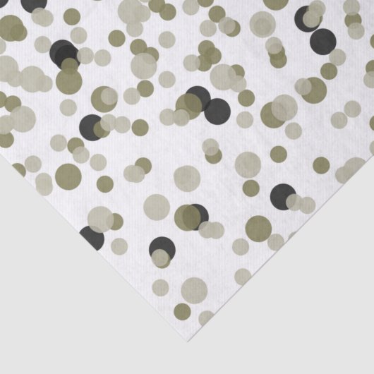 Papier Mousseline Points Confetti Noir Or (Détail)