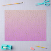 Papier Mousseline Points Confetti Ombre Or Peach Rose (Artisanat)