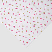 Papier Mousseline Points Confetti rose et or (Détail)