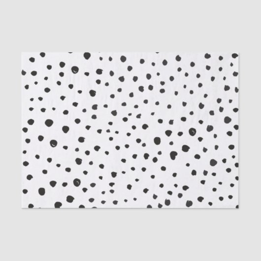 Papier Mousseline Points dalmatiens, Points dalmatiens, Noir et Blan (Recto)