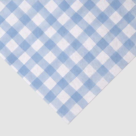 Papier Mousseline Points d'aquarelle bleu En vichy (Détail)