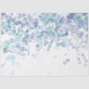 Papier Mousseline Points de Bokeh Bleus et Blancs Modernes et Tendan