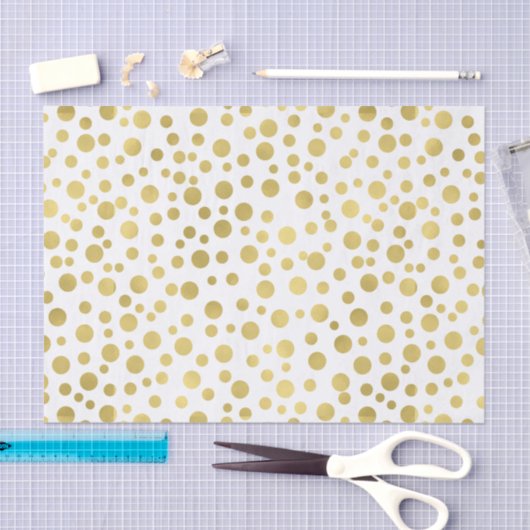 Papier Mousseline Points de confettis d'or (Artisanat)