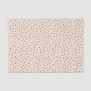 Papier Mousseline Points de confettis d'or de pêche