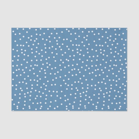 Papier Mousseline Points de neige bleu et blanc Confetti (Recto)