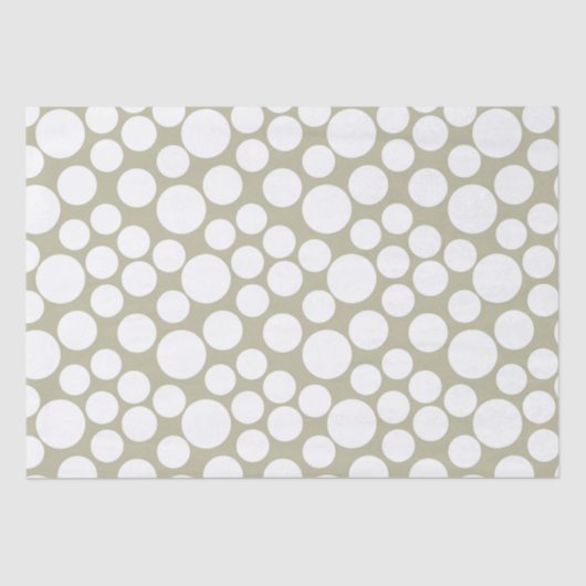 Papier Mousseline Points de polka sauge (Recto)