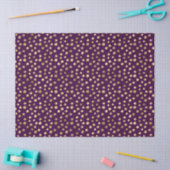 Papier Mousseline Points d'or violet chic (Artisanat)