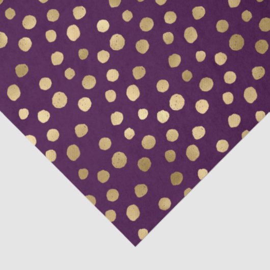 Papier Mousseline Points d'or violet chic (Détail)