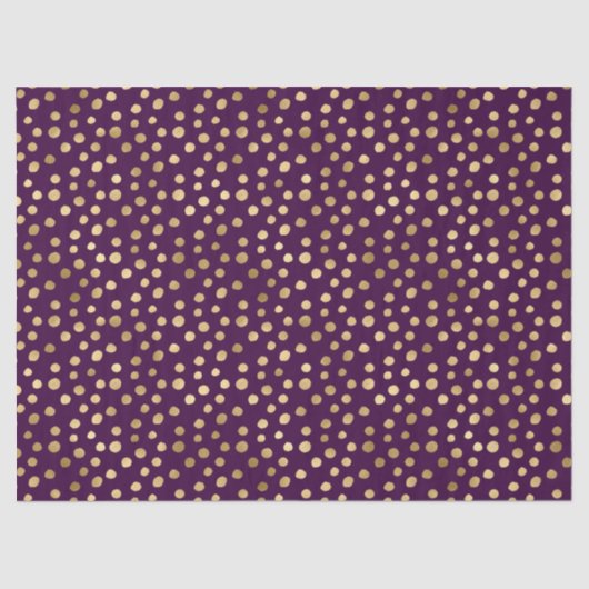 Papier Mousseline Points d'or violet chic (Recto)