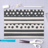 Papier Mousseline Points Et Rayures Abstraits (Artisanat)