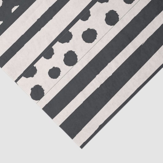 Papier Mousseline Points Et Rayures Abstraits (Détail)