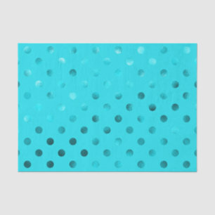 Papier Mousseline Points métalliques bleus turquoises de Suisse de