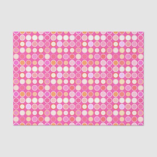 Papier Mousseline Points modernes du milieu du siècle, rose profond (Recto)