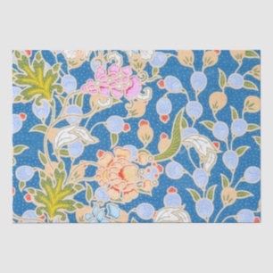 Papier Mousseline Points Motifs de style Batik Fleurs Arrière - pla