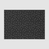 Papier Mousseline Points neigeux noirs et blancs | Couleurs modifiab (Recto)