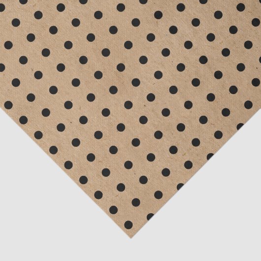 Papier Mousseline Points Noirs Chic Simple Sur Faux Rustiques Brown (Détail)