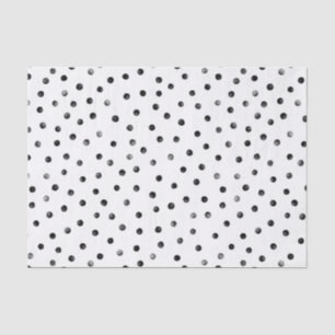 Papier Mousseline Points noirs et blancs de confettis