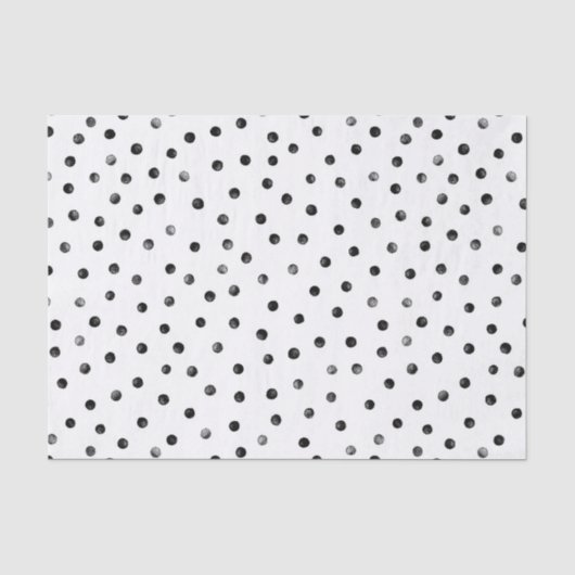 Papier Mousseline Points noirs et blancs de confettis (Recto)