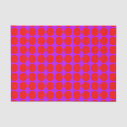 Papier Mousseline Points noirs et rouges violets (Recto)