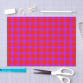 Papier Mousseline Points noirs et rouges violets (Artisanat)