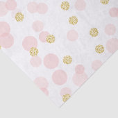 Papier Mousseline Points Parties scintillant or rose cadeaux d'anniv (Détail)