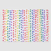 Papier Mousseline Points Rainbow Candy en blanc (Recto)
