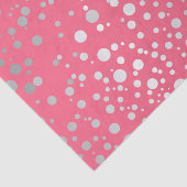 Papier Mousseline Points roses et argentés de confettis (Détail)