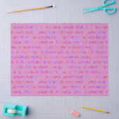 Papier Mousseline points roses, violets et orange (Artisanat)