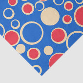 Papier Mousseline Points Rouge Et Bleu Sur Bleu (Détail)