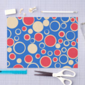 Papier Mousseline Points Rouge Et Bleu Sur Bleu (Artisanat)