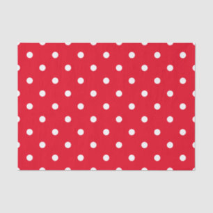 Papier Mousseline Points rouges et blancs