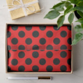 Papier Mousseline Points rouges et noirs (Cadeau)