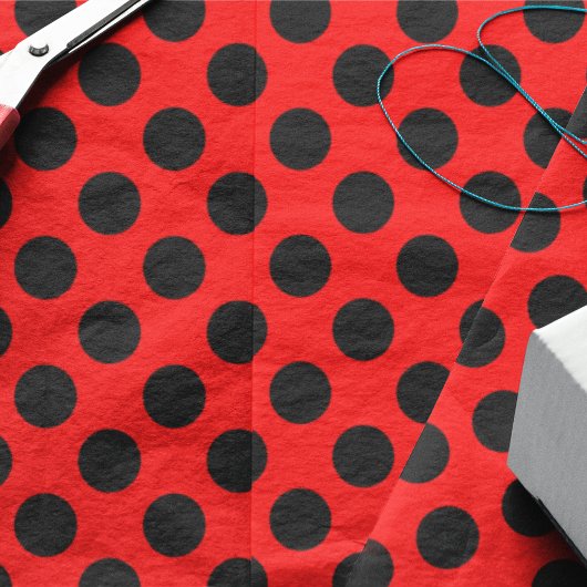 Papier Mousseline Points rouges et noirs