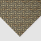 Papier Mousseline Points spiraux en or noir Motif répétitif (Détail)