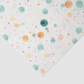 Papier Mousseline POINTS Tangerins Turquoise (Détail)