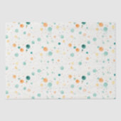 Papier Mousseline POINTS Tangerins Turquoise (Recto)