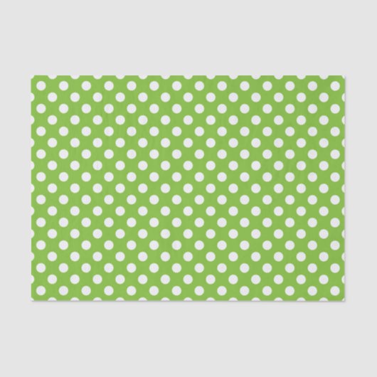 Papier Mousseline Points verts et blancs (Recto)