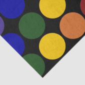 Papier Mousseline Pois arc-en-ciel sur papier Tissu Noir (Détail)