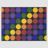 Papier Mousseline Pois arc-en-ciel sur papier Tissu Noir (Recto)