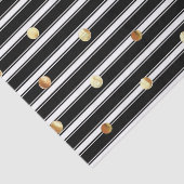 Papier Mousseline Pois blanc noir moderne d'or de motif de rayures (Détail)
