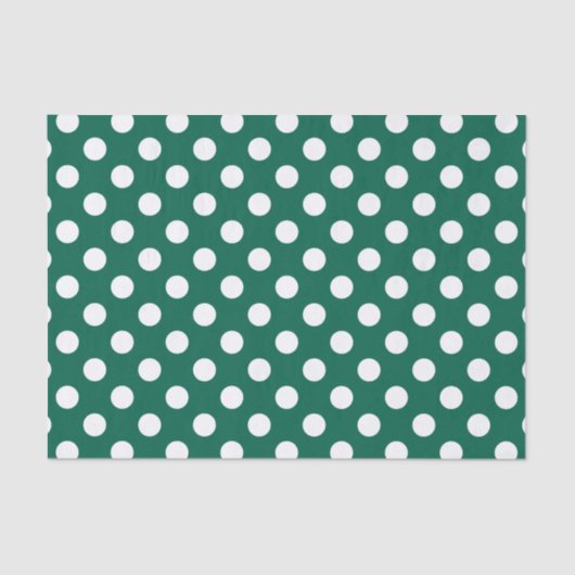 Papier Mousseline Pois blanc sur le vert sauge (Recto)