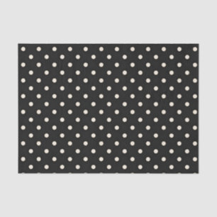 Papier Mousseline Pois blancs antiques en noir
