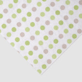 PAPIER MOUSSELINE POIS BLANCS BRUN VERT (Détail)