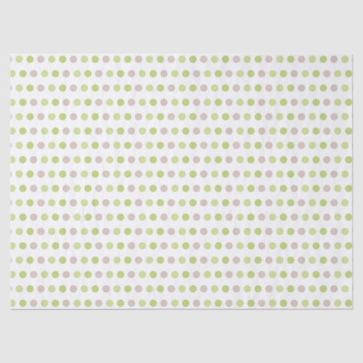 PAPIER MOUSSELINE POIS BLANCS BRUN VERT (Recto)