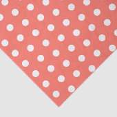 Papier Mousseline Pois blancs de corail (Détail)