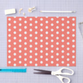 Papier Mousseline Pois blancs de corail (Artisanat)