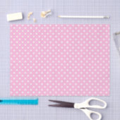 Papier Mousseline Pois blancs en rose (Artisanat)