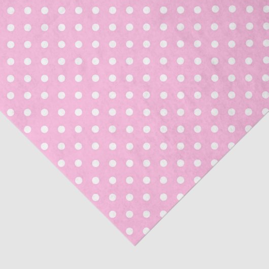 Papier Mousseline Pois blancs en rose (Détail)